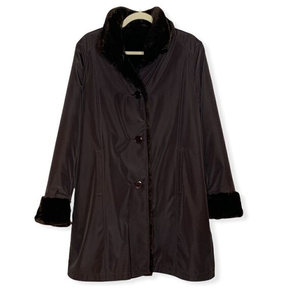 VINTAGE Reversible Faux Fur Jacket - Picture 1 of 11